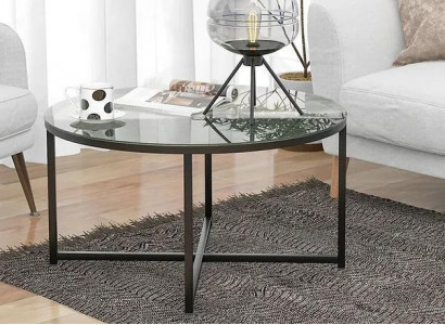  Couchtisch Luxuriöses Wohnzimmer Esszimmermöbel Glas + Metall schwarz hochwertig